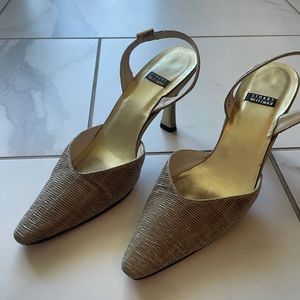 Stuart Weitzman Gold Metallic Slingback Heel